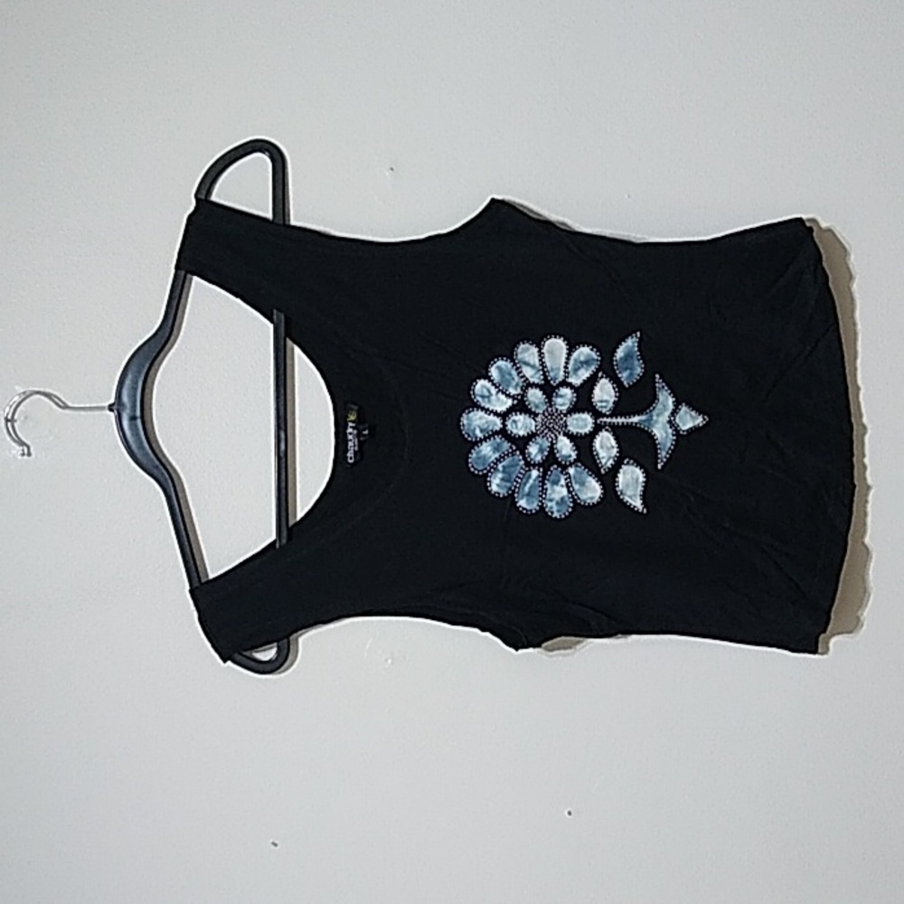 Chaudry KC Sports Tyedye Flower Black Tank Top